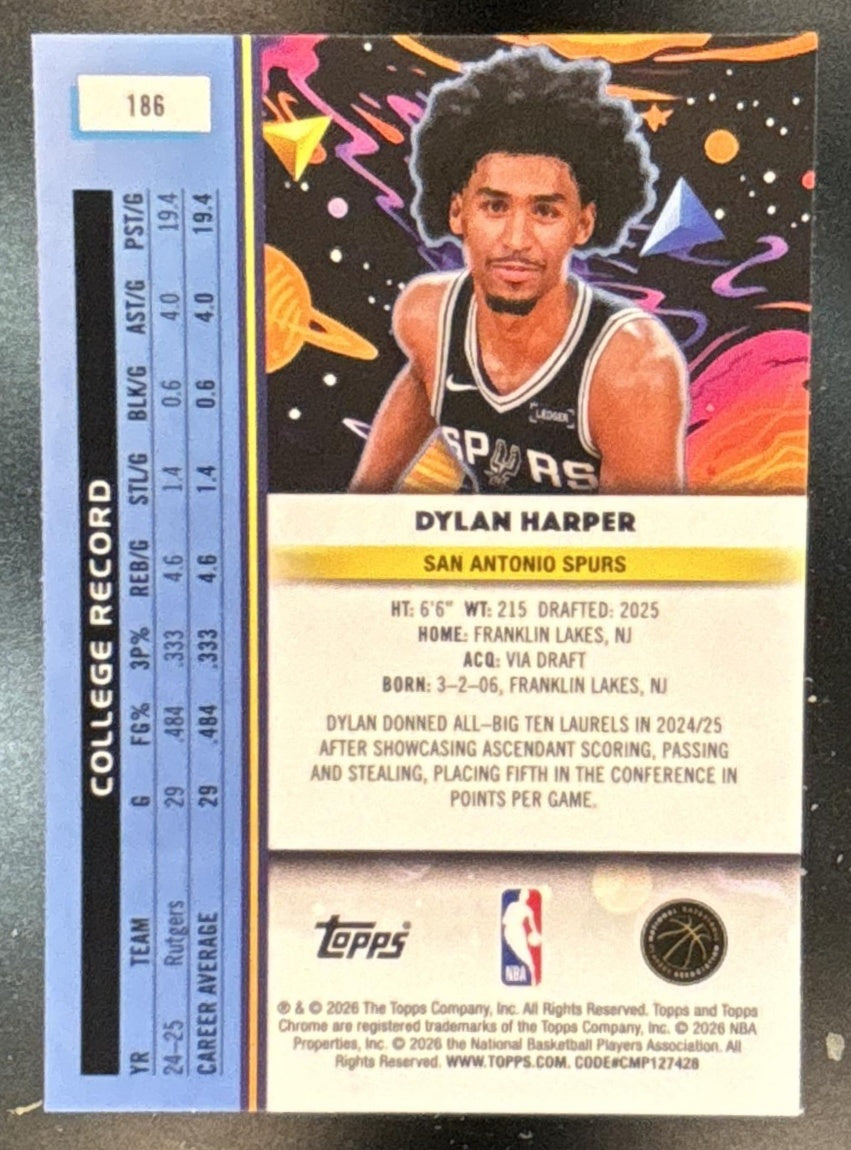 2025-26 Topps Cosmic Chrome Dylan Harper #186 RC San Antonio Spurs