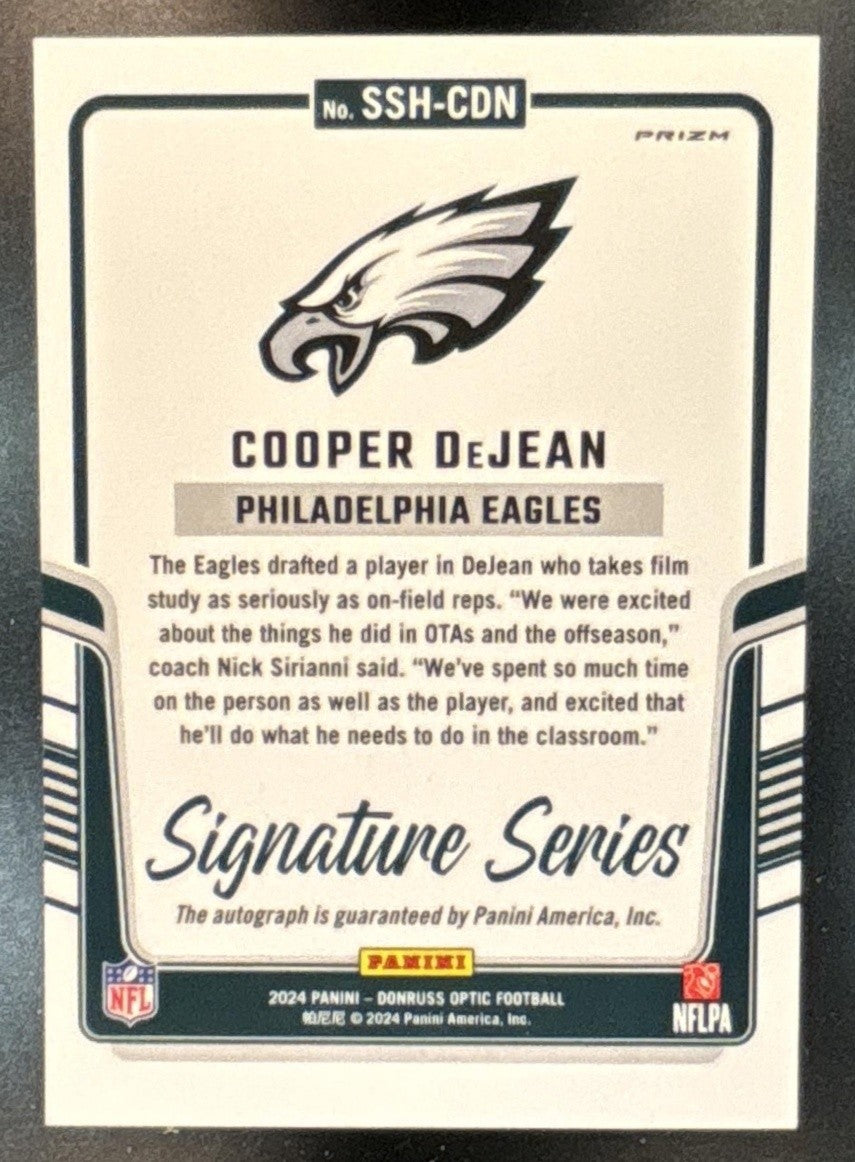 2024 Donruss Optic Cooper DeJean Signature Series Holo RC Auto Eagles