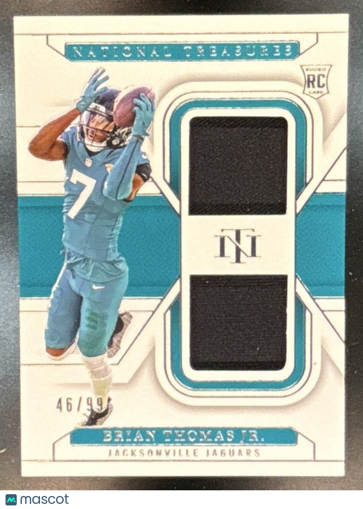 2024 National Treasures Brian Thomas Jr. Dual Materials /99 MEM Jaguars