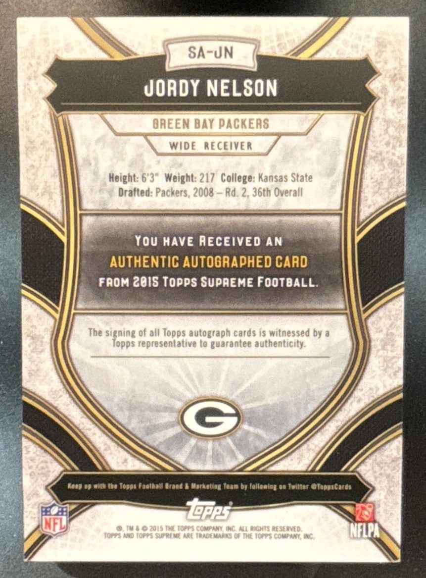 2015 Topps Supreme Jordy Nelson Auto /50 #SA-JN Green Bay Packers