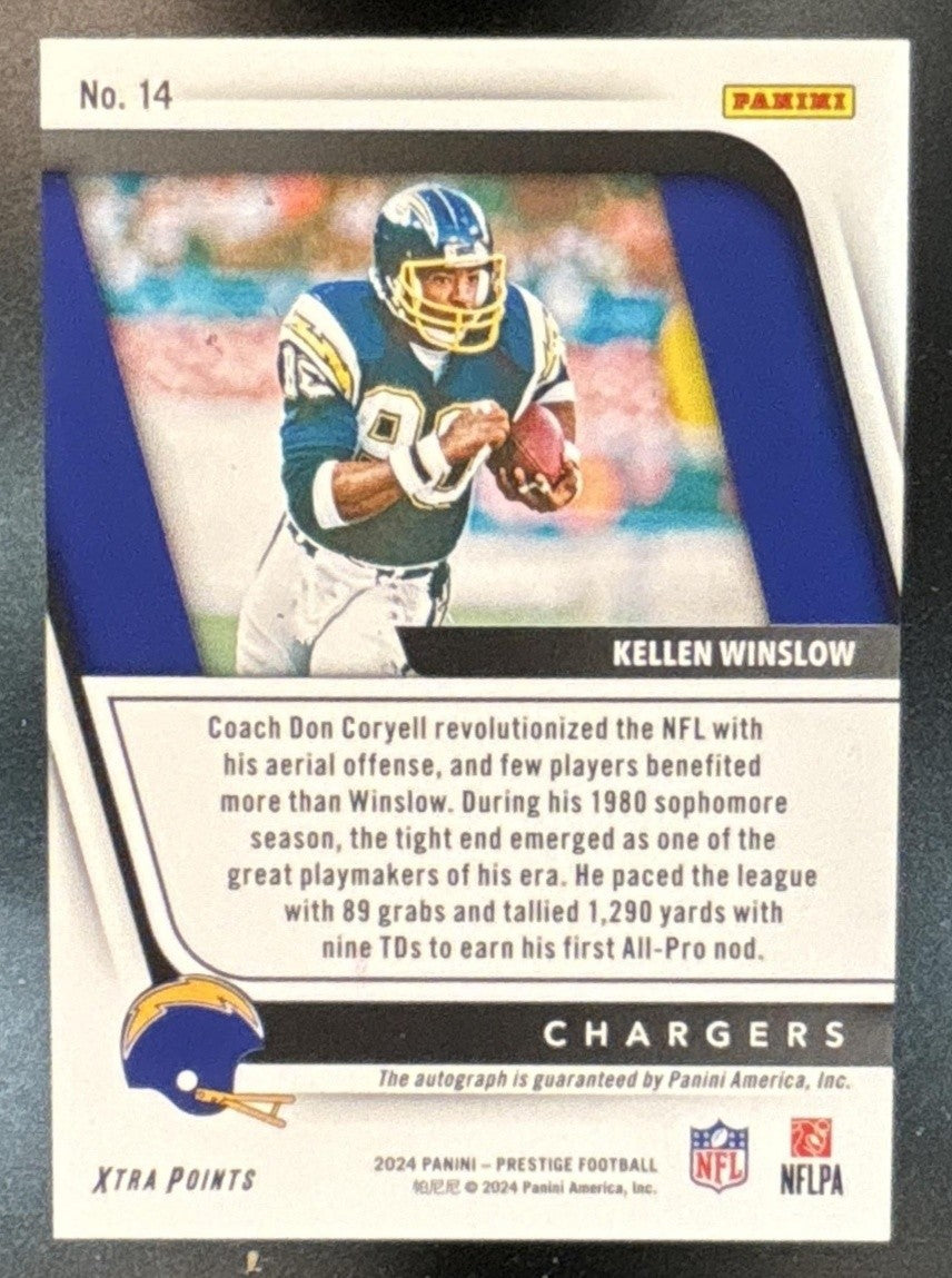 2024 Prestige Kellen Winslow Franchise Favorites Auto Gold 10/10 #14 Chargers