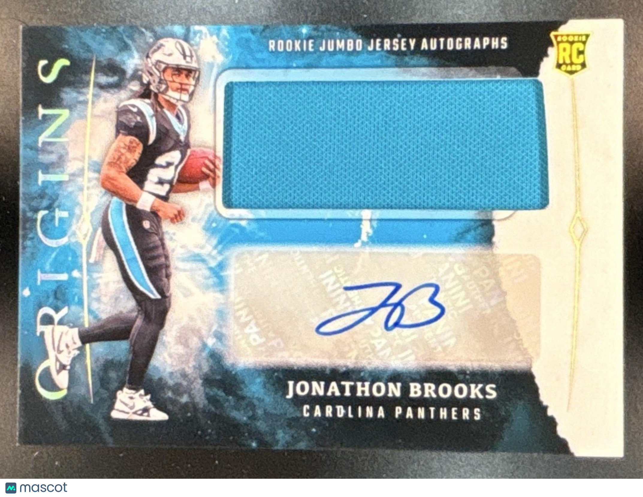 2024 Panini Origins Jonathon Brooks Jumbo Jersey Auto RC Carolina Panthers