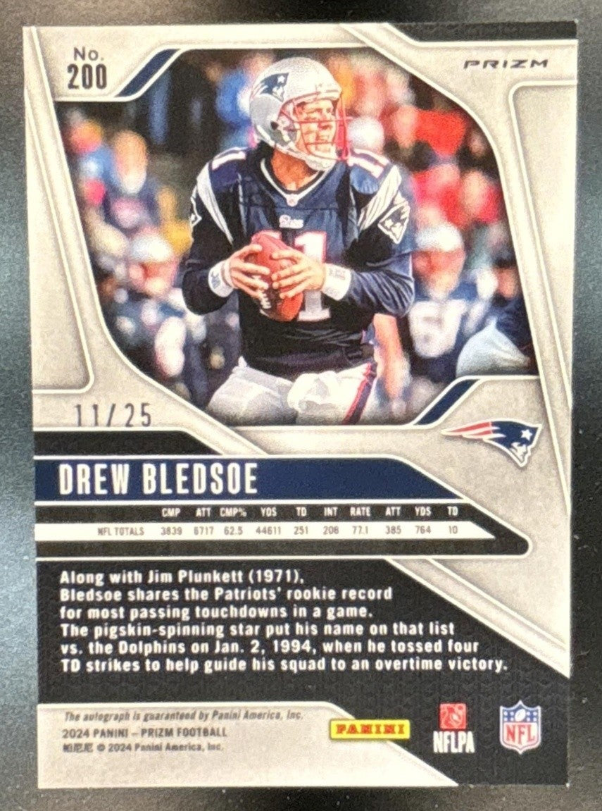2024 Panini Prizm Drew Bledsoe Auto Choice /25 #200 New England Patriots