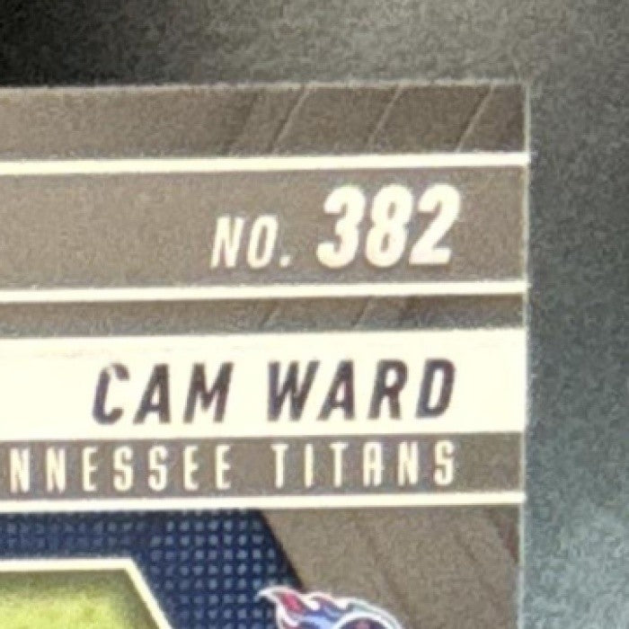 2025 Mosaic Cam Ward Red and White Stripe Prizm #382 RC Tennessee Titans