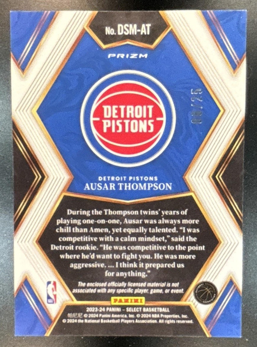 2023-24 Select Ausar Thompson Draft Selections Memorabilia Tie Dye /25 MEM RC