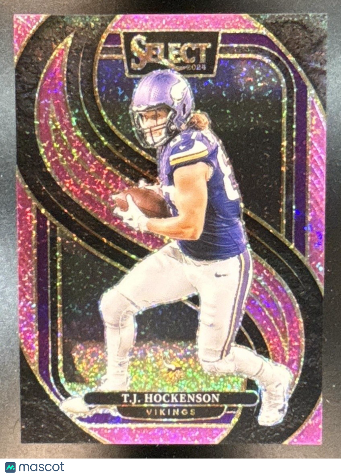 2024 Panini Select T.J. Hockenson Pink Glitter 15/15 #194 Minnesota Vikings