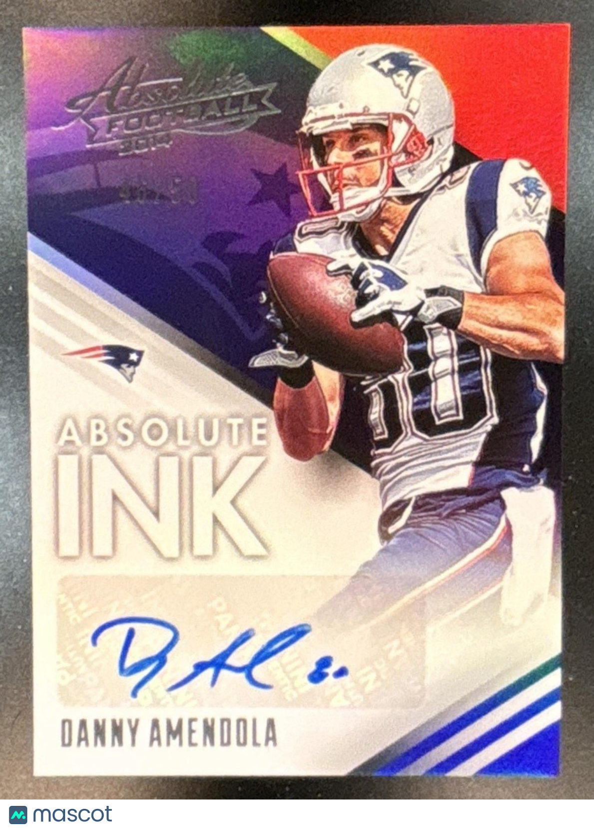 2014 Panini Absolute Danny Amendola Ink Silver /50 Auto New England Patriots