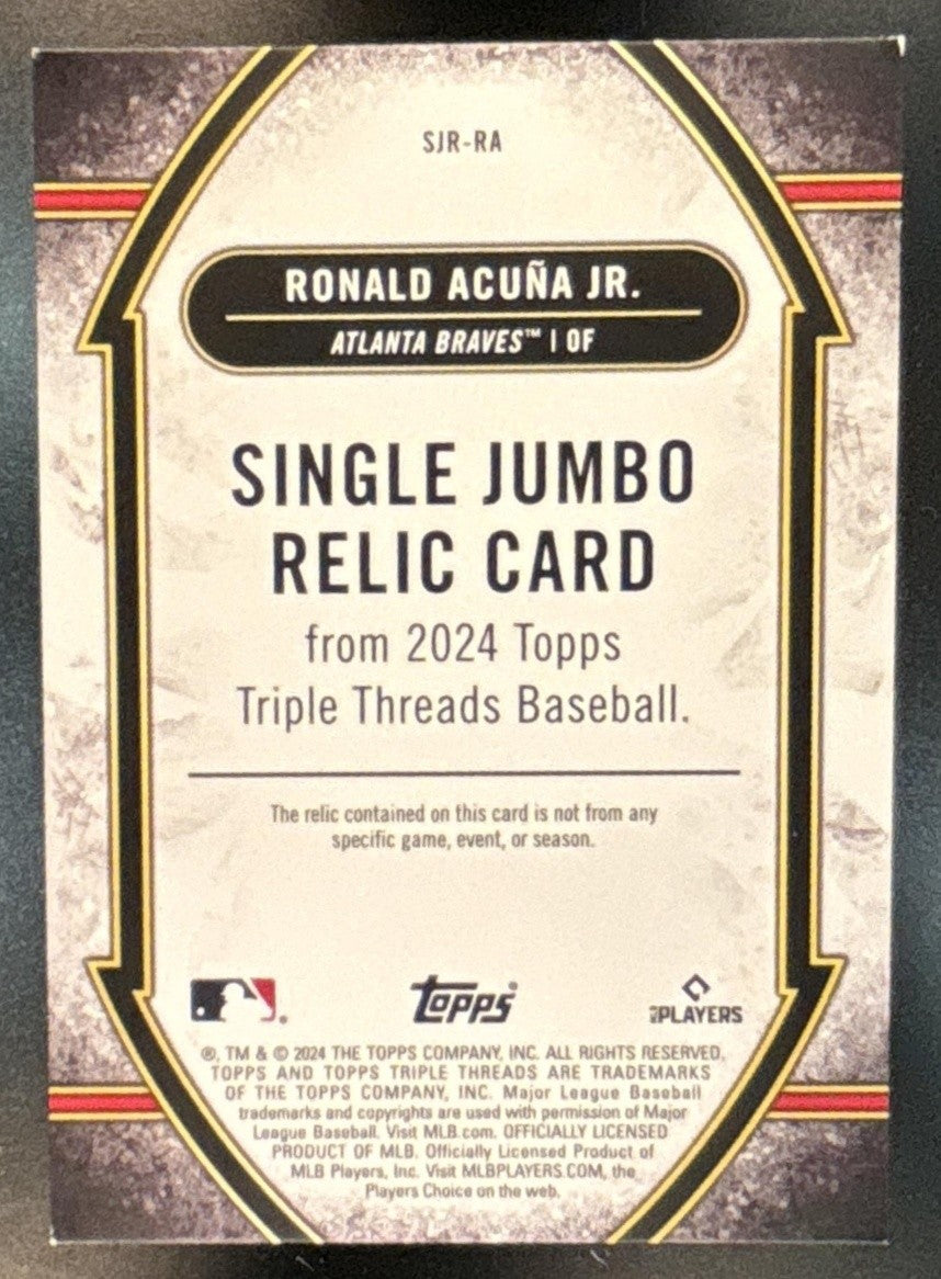 2024 Topps Triple Threads Ronald Acuna Jr. Single Jumbo Relic /48 Braves