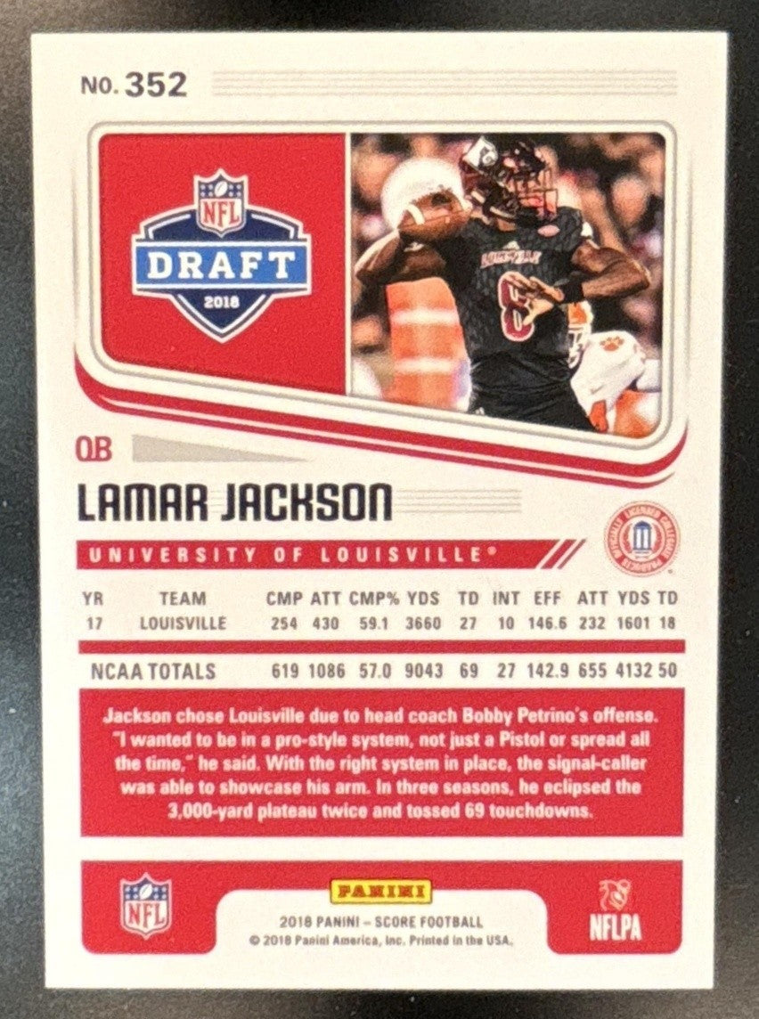 2018 Panini Score Lamar Jackson #352 RC