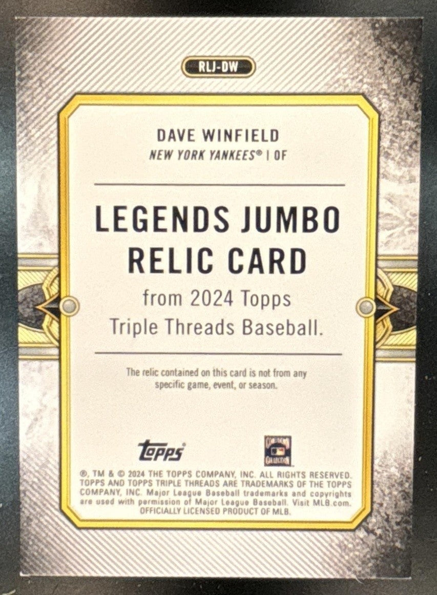 2024 Topps Triple Threads Dave Winfield Relics Legends Jumbo /9 New York Yankees