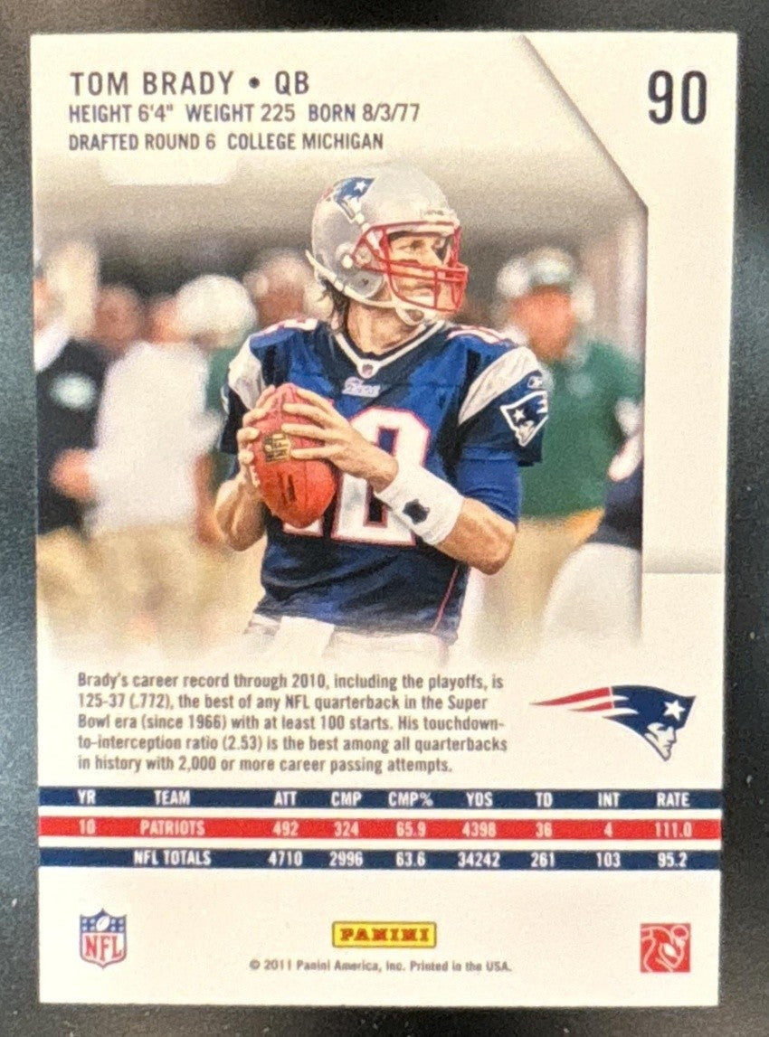 2011 Panini Rookies & Stars Tom Brady #90 New England Patriots