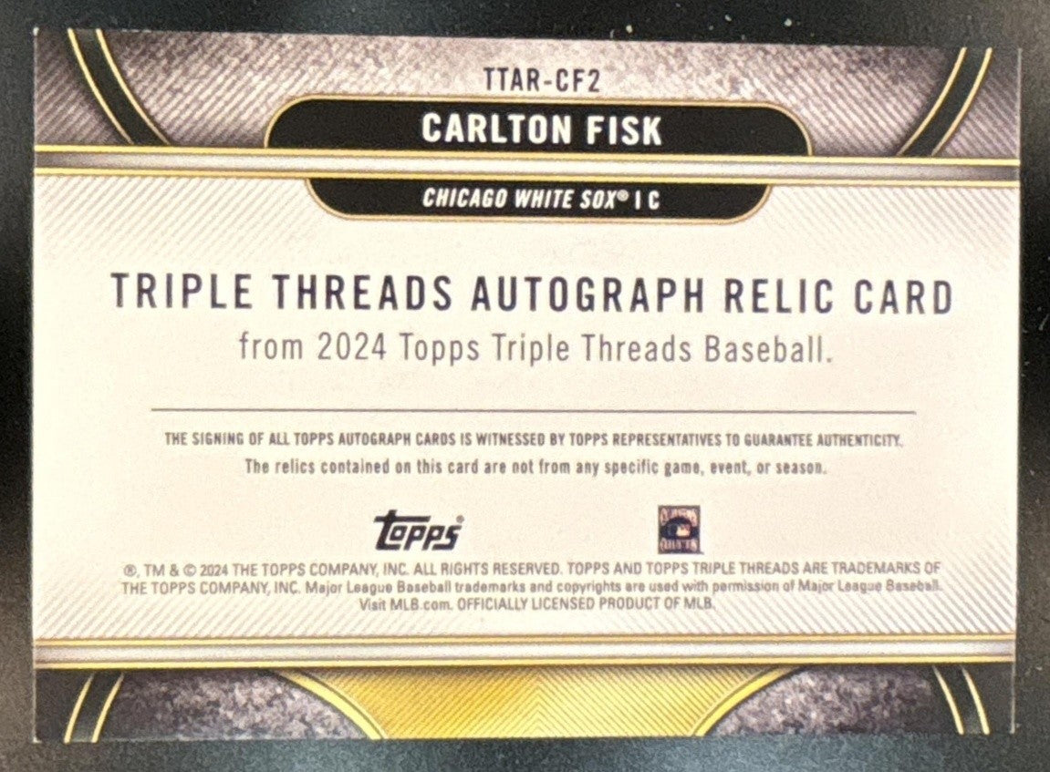 2024 Topps Triple Threads Carlton Fisk Auto Relics /36 Chicago White Sox