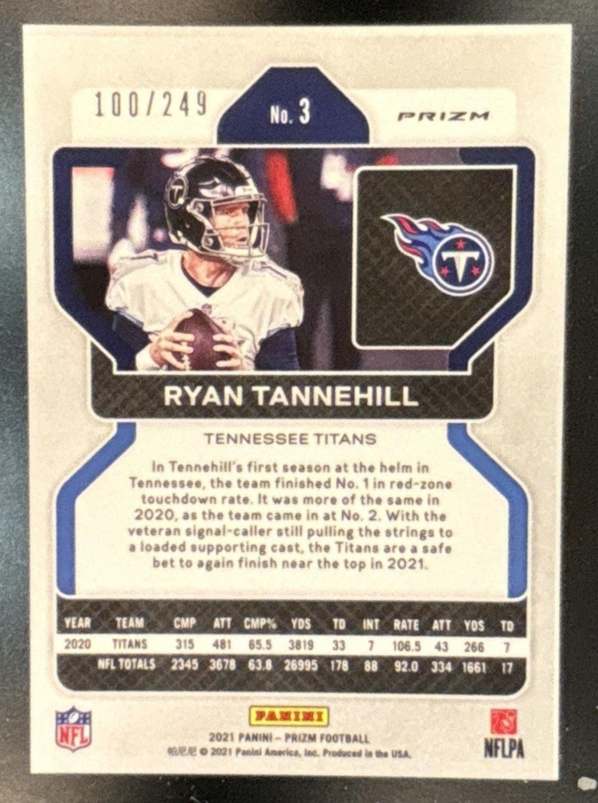 2021 Panini Prizm Ryan Tannehill Orange /249 #3 Tennessee Titans