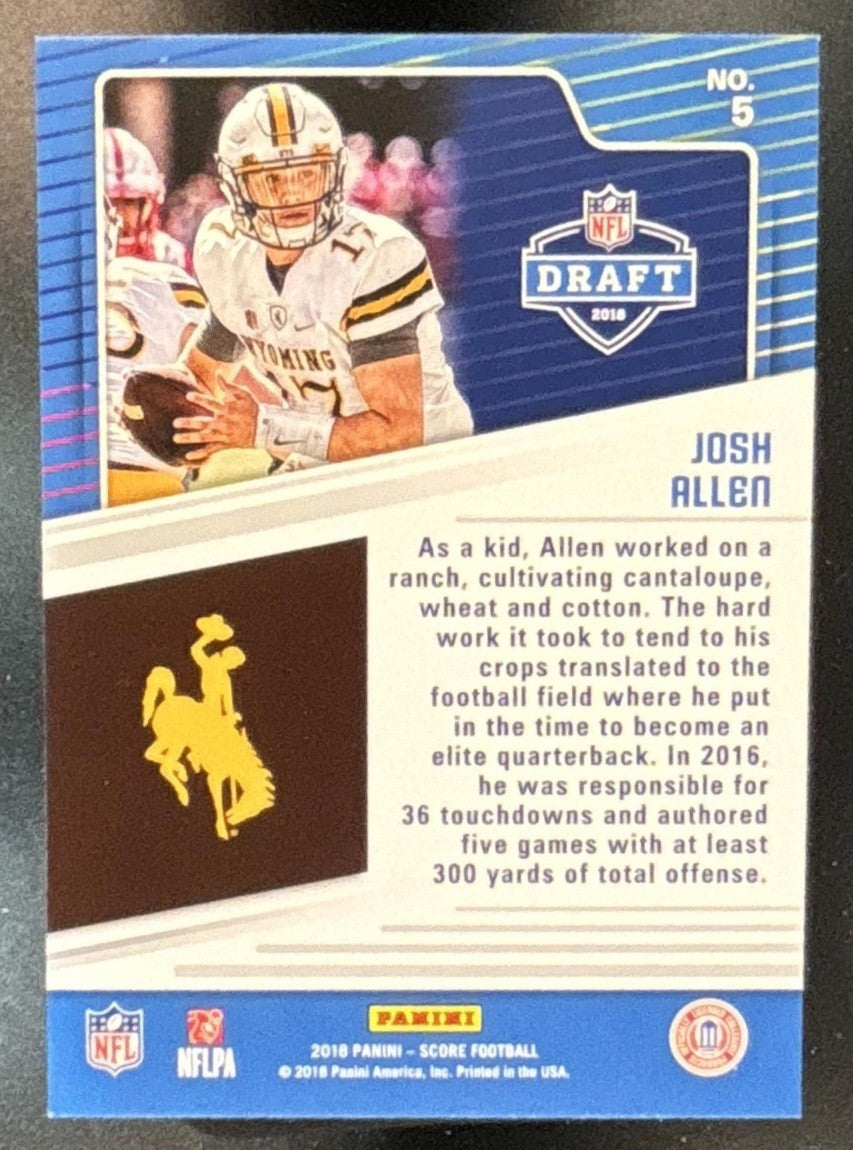 2018 Panini Score Josh Allen NFL Draft #5 RC