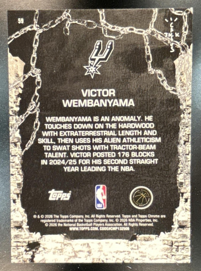 2025-26 Topps Chrome x Cactus Jack Victor Wembanyama #59 San Antonio Spurs