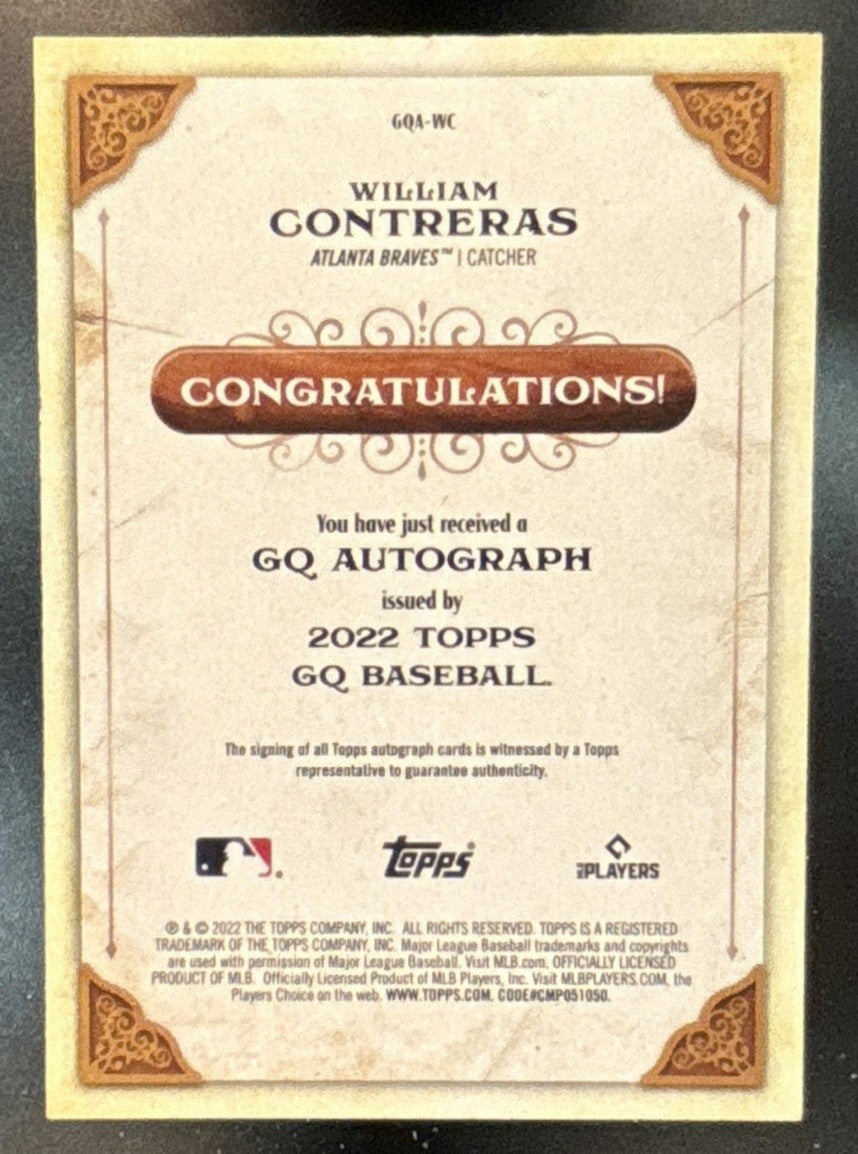 2022 Topps Gypsy Queen William Contreras GQ Auto #GQA-WC Atlanta Braves