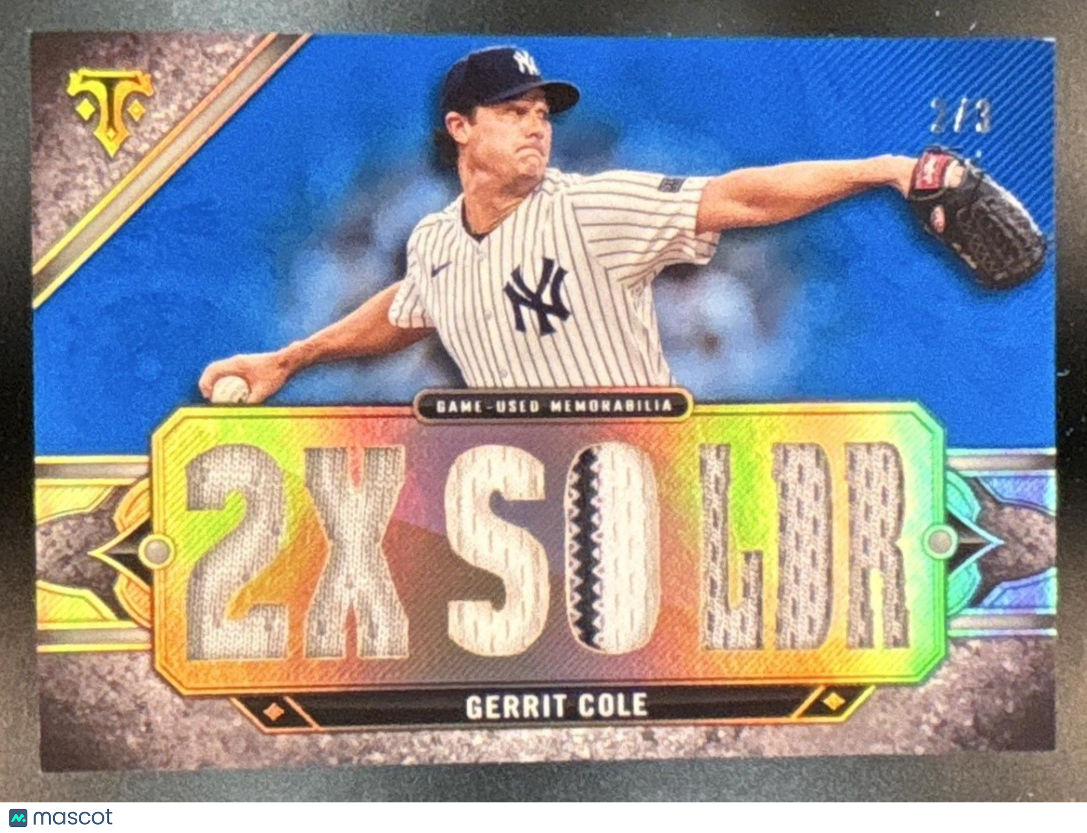 2024 Topps Triple Threads Gerrit Cole Relics Sapphire /3 New York Yankees