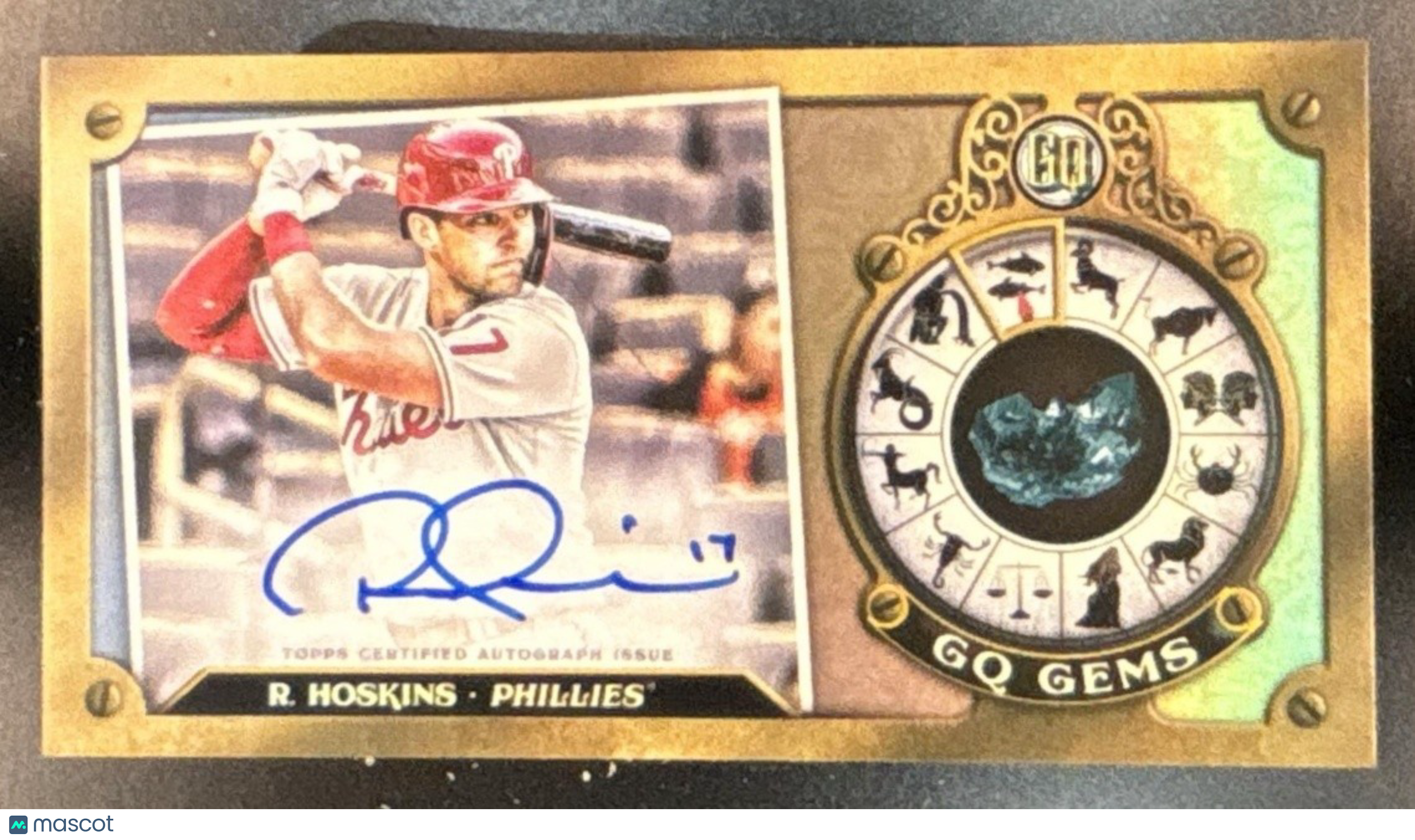 2022 Topps Gypsy Queen Rhys Hoskins Gems Mini Auto /50 Philadelphia Phillies