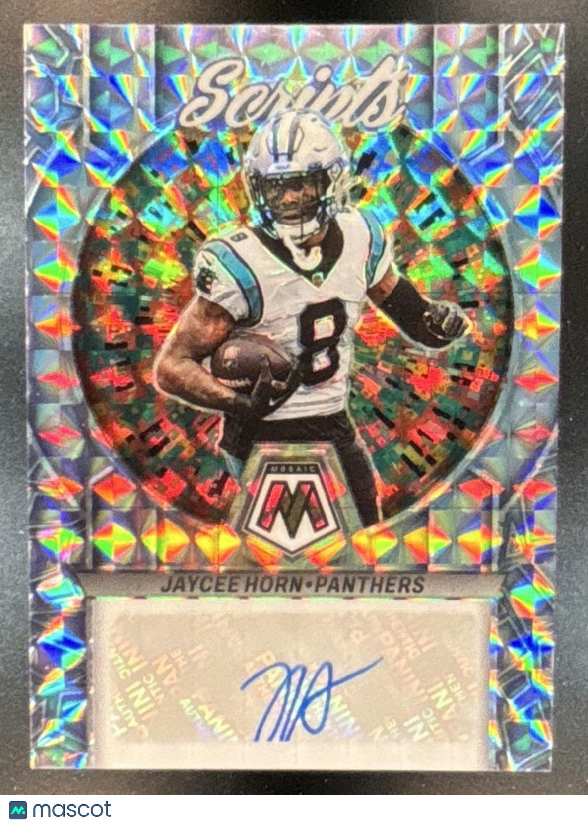 2023 Panini Mosaic Jaycee Horn Scripts Mosaic Prizm #S7 Auto Carolina Panthers