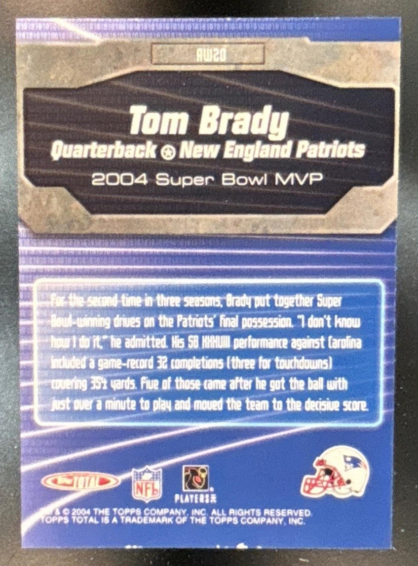2004 Topps Total Tom Brady Award Winners #AW20 New England Patriots