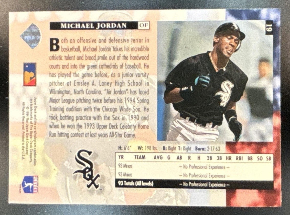 1994 Upper Deck Michael Jordan #19 RC Chicago White Sox
