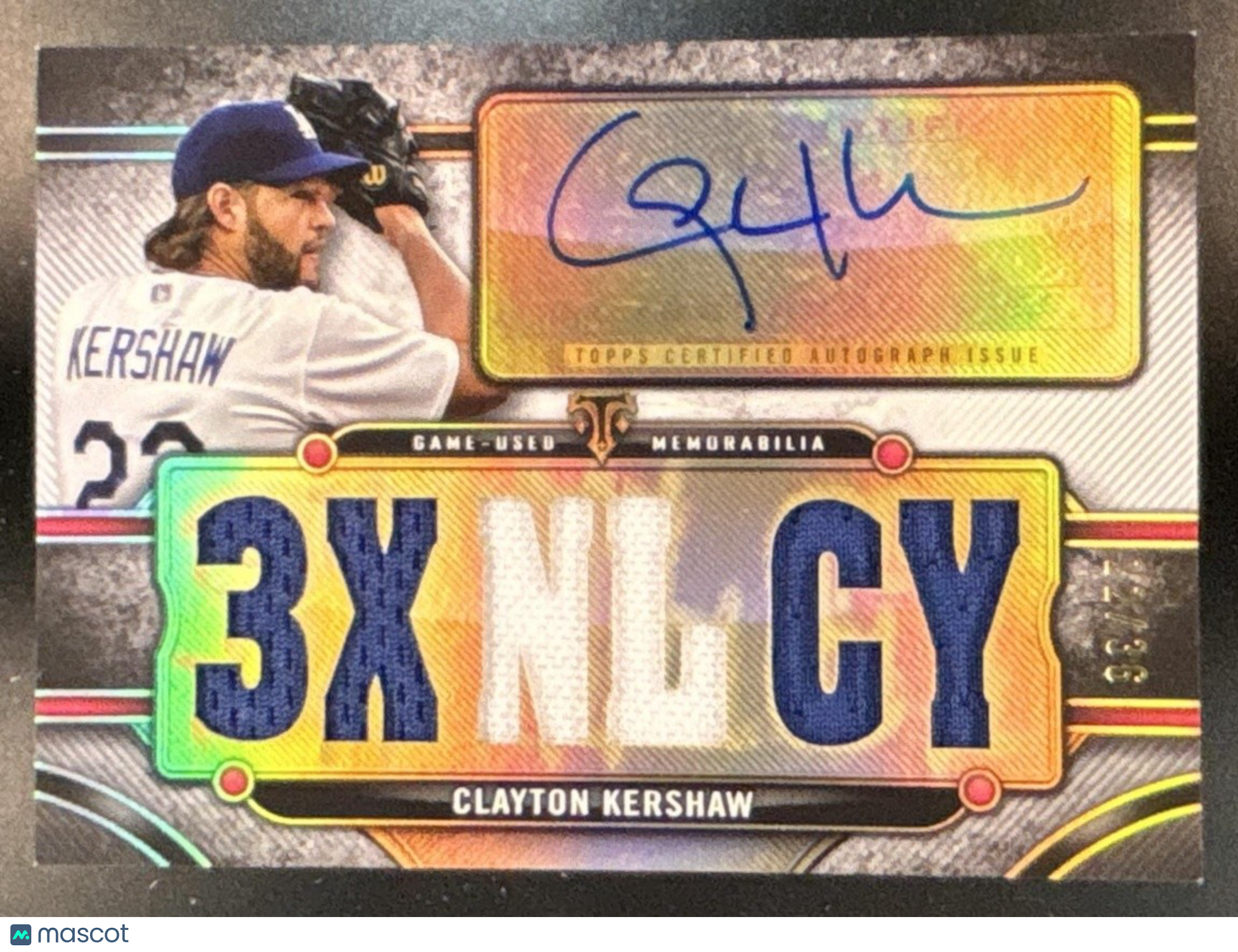 2024 Topps Triple Threads Clayton Kershaw Auto Relics /36 Los Angeles Dodgers