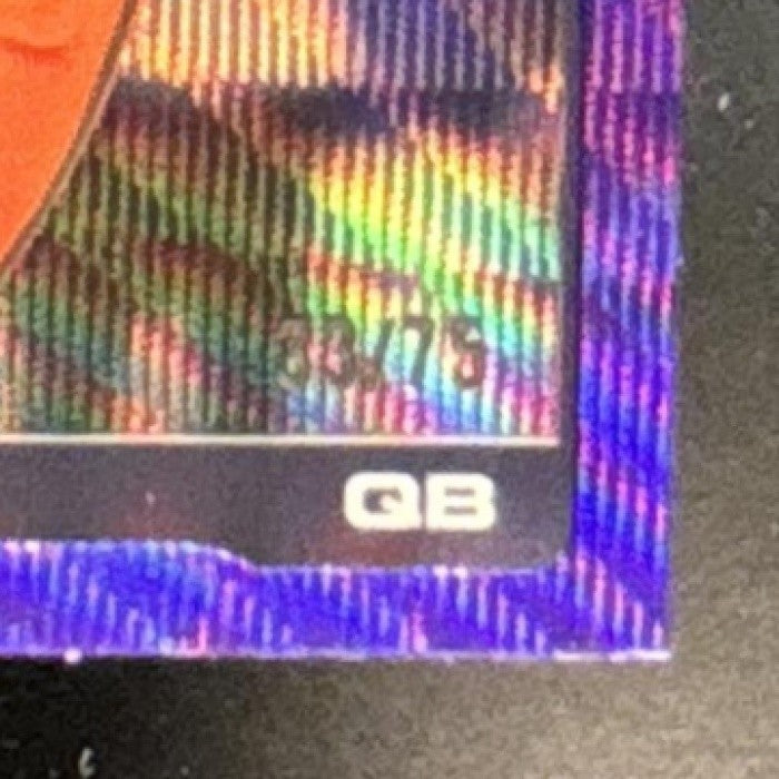 2025 Topps Chrome Bo Nix Purple Wave Refractor /75 #88 Denver Broncos