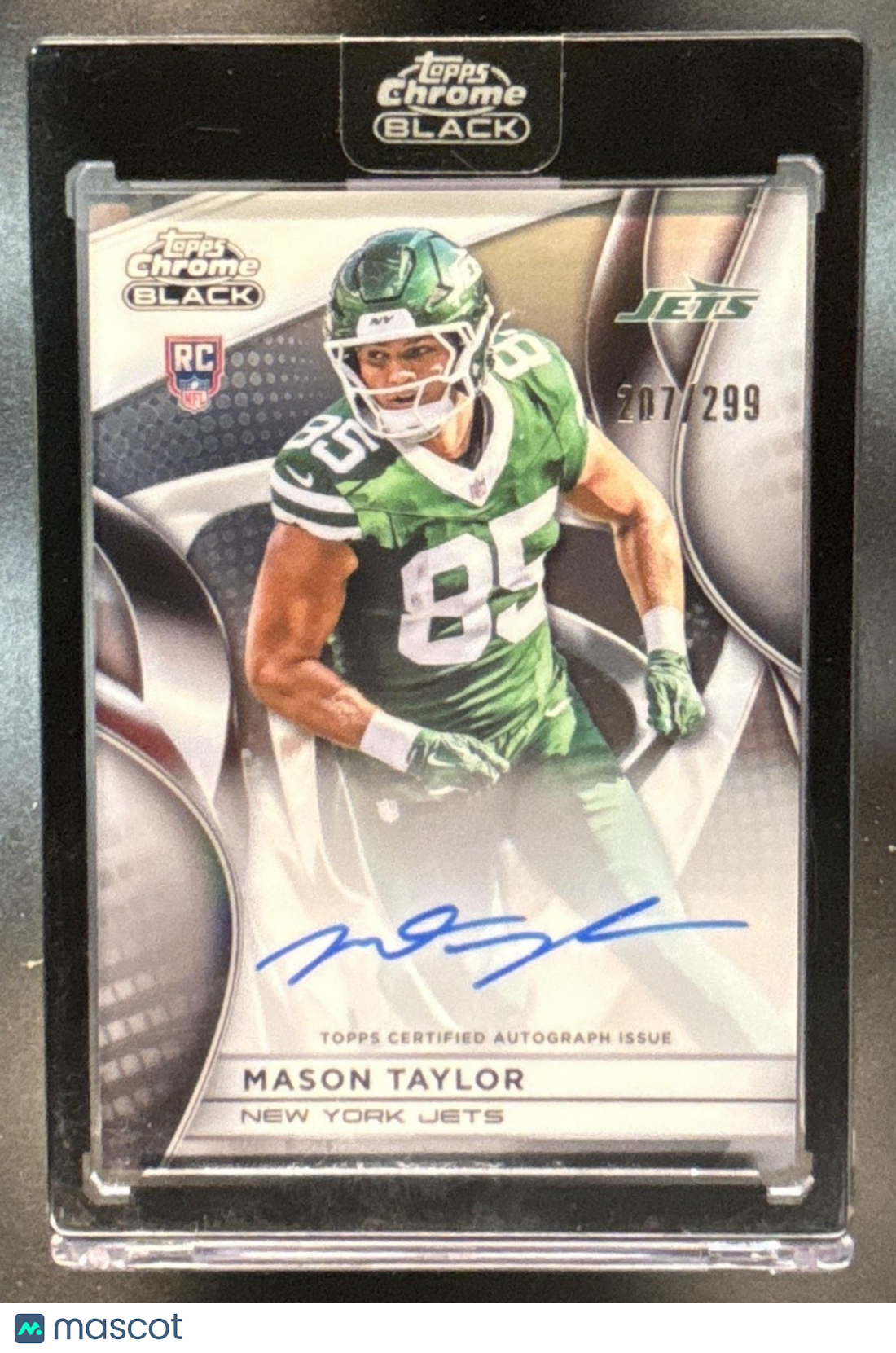 2025 Topps Chrome Black Mason Taylor Auto Refractor /299 RC New York Jets