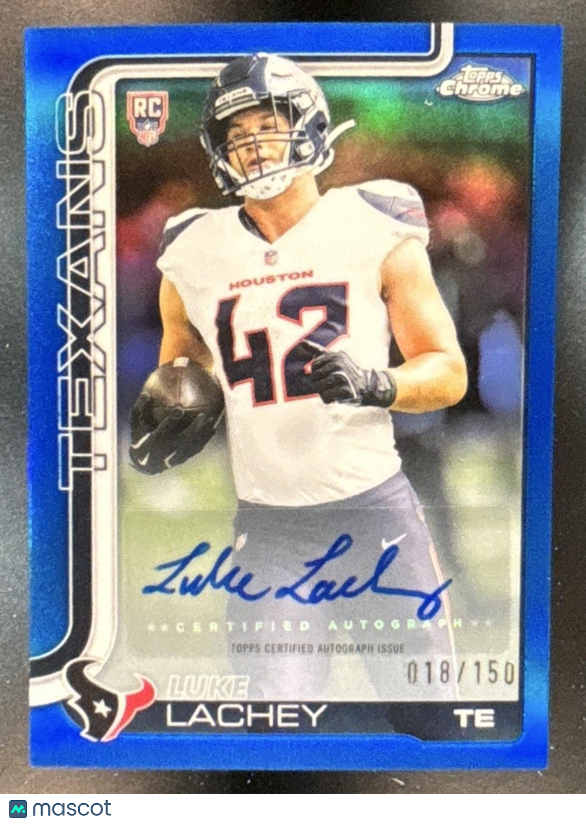 2025 Topps Chrome Luke Lachey Auto Blue /150 #RRA-LL RC Houston Texans