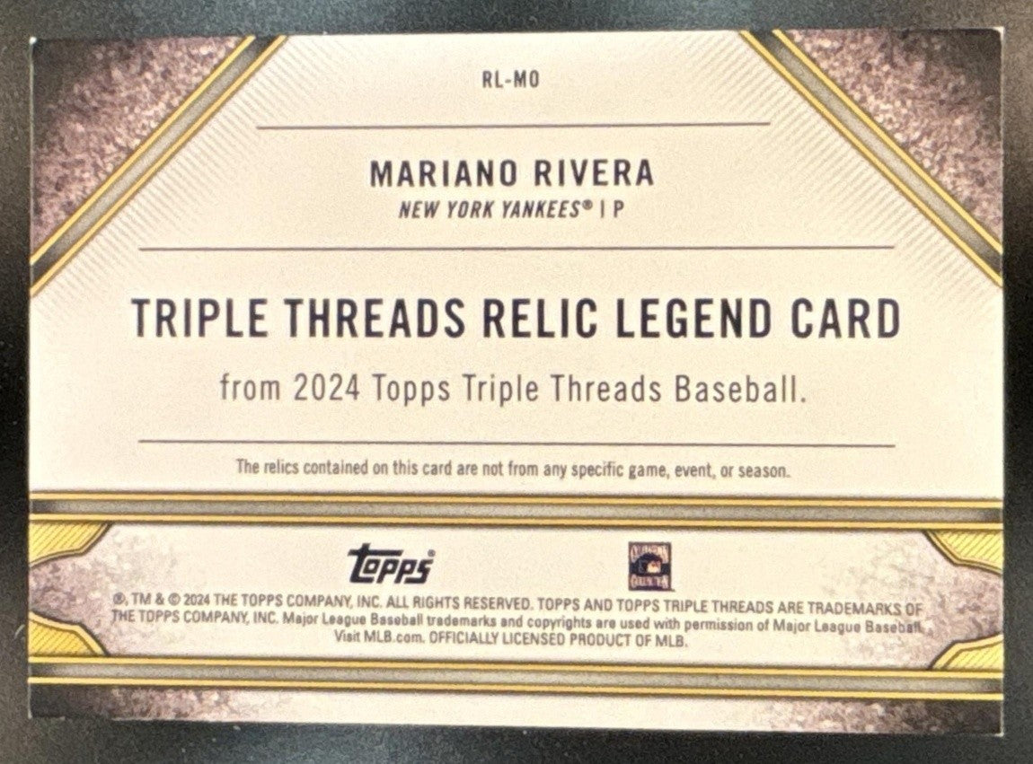 2024 Topps Triple Threads Mariano Rivera Relics Legends Amethyst 1/27 Yankees