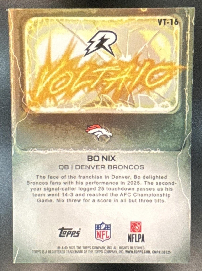 2025 Topps Resurgence Bo Nix Voltaic Lime Green Power Surge /15 Denver Broncos