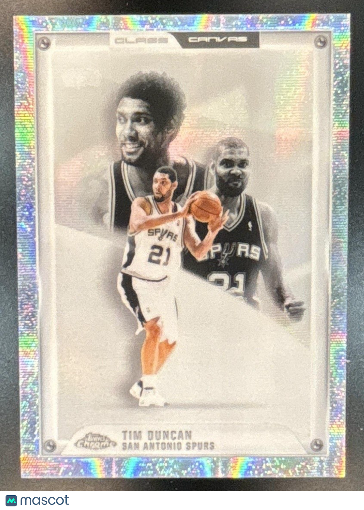 2025-26 Topps Chrome Update Tim Duncan Glass Canvas #GC-16 San Antonio Spurs