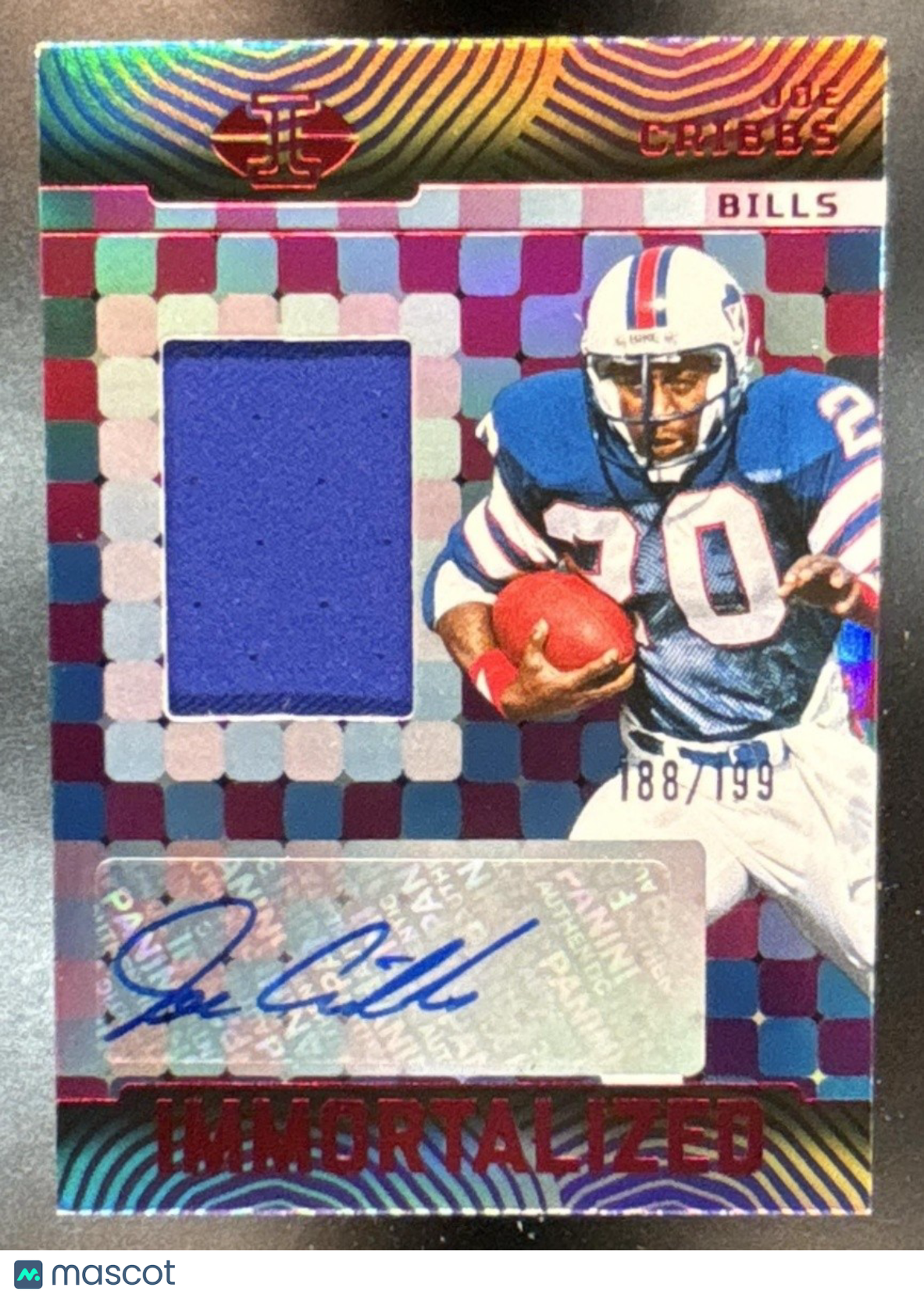 2024 Panini Illusions Joe Cribbs Immortalized Jersey Auto /199 MEM Bills