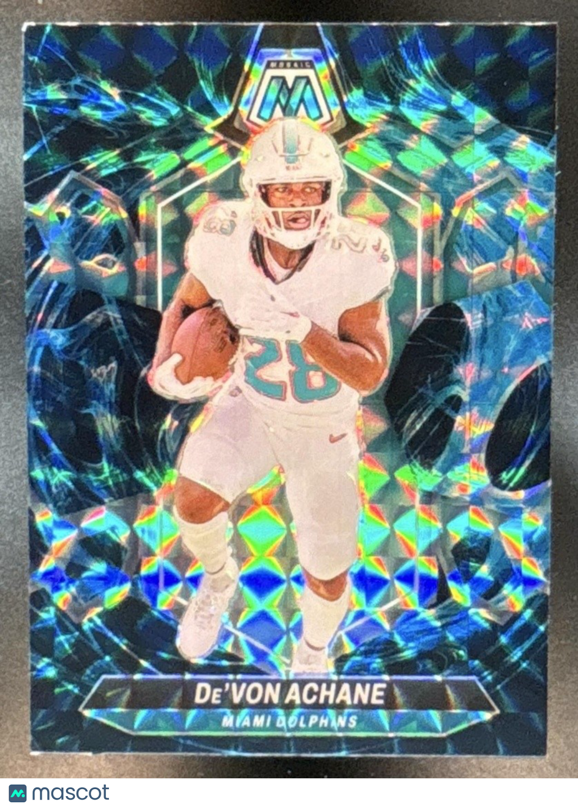 2024 Panini Mosaic De'Von Achane Genesis Prizm #135 Miami Dolphins
