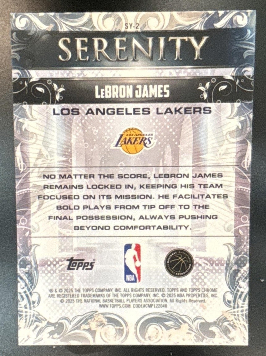2025-26 Topps Chrome LeBron James Serenity Yellow /275 #SY-2 Los Angeles Lakers