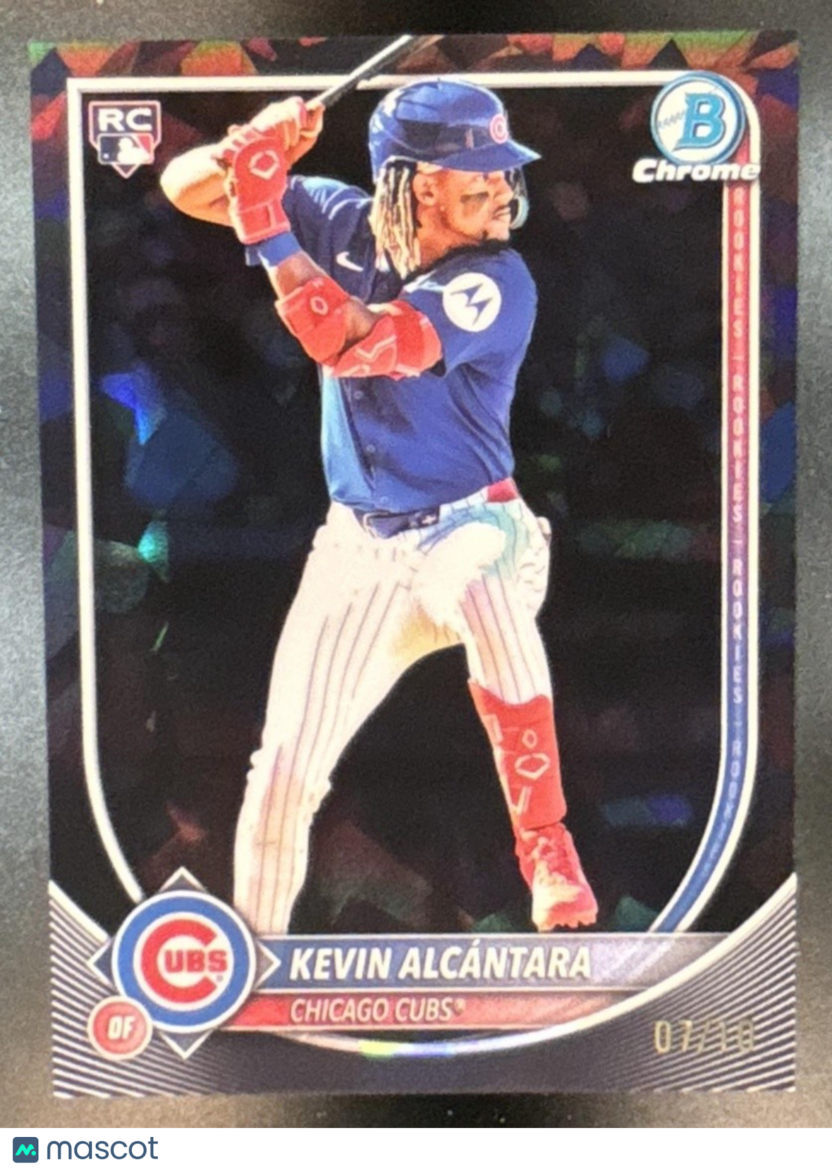 2025 Bowman Chrome Sapphire Kevin Alcantara Black /10 #44 RC Chicago Cubs