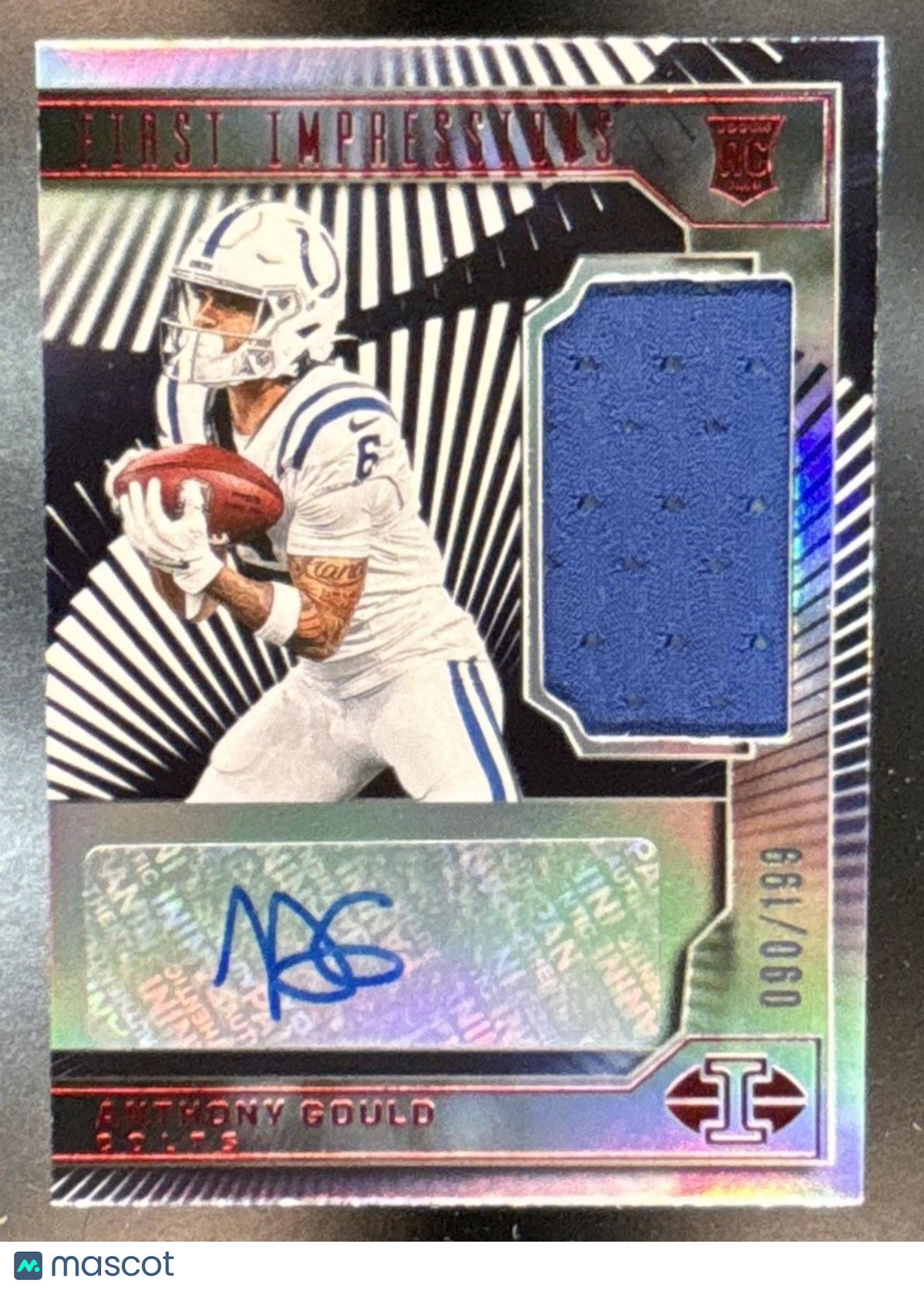 2024 Illusions Anthony Gould First Impressions Auto Mem /199 #123 MEM RC Colts