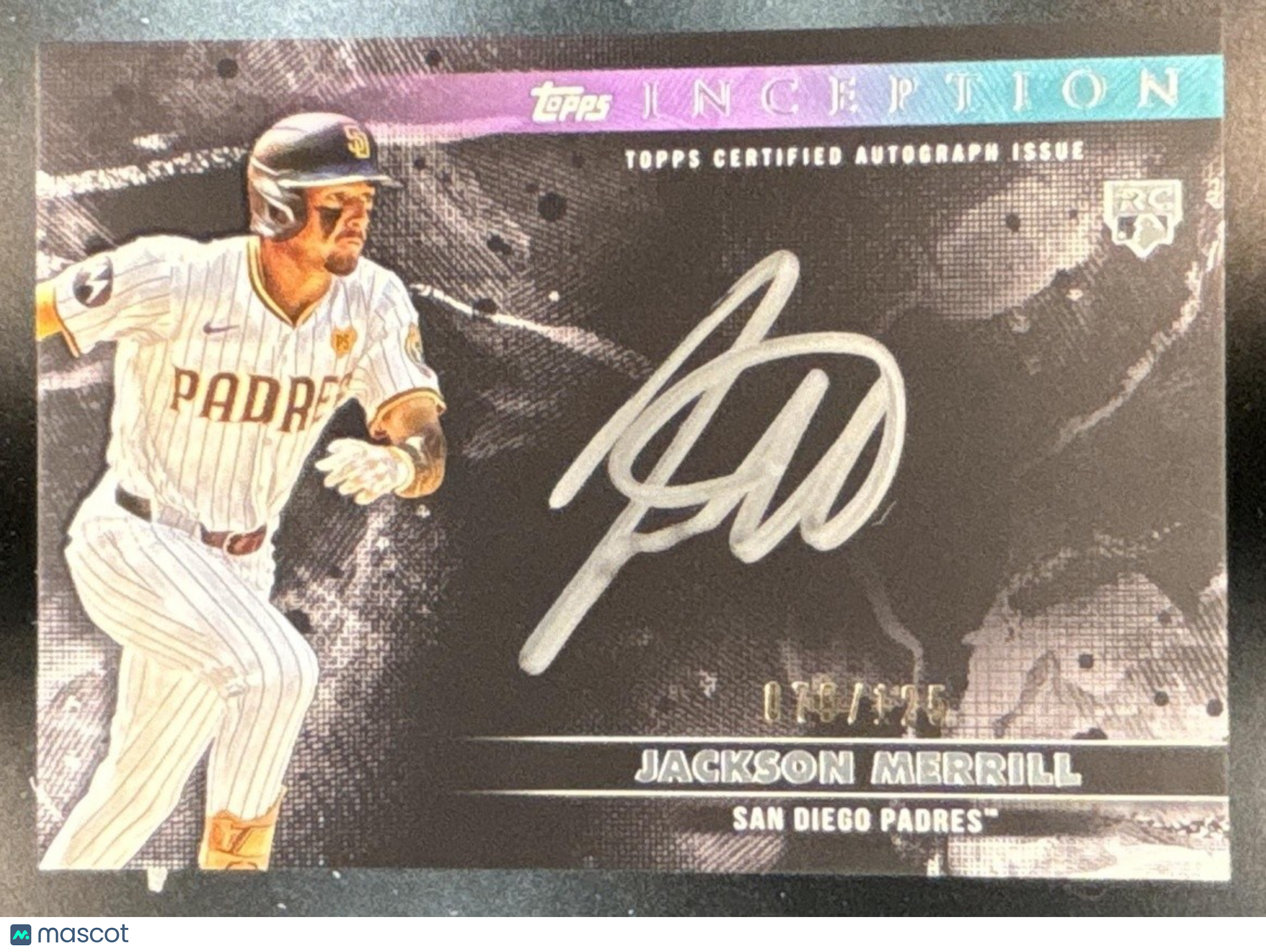 2024 Topps Inception Jackson Merrill Silver Signings /125 RC San Diego Padres