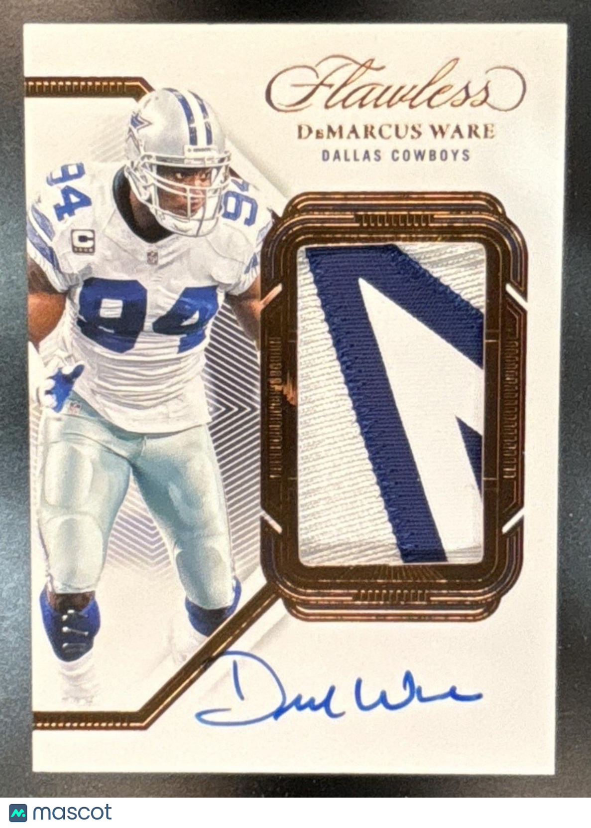 2023 Panini Flawless DeMarcus Ware Patch Auto Bronze /6 MEM Dallas Cowboys
