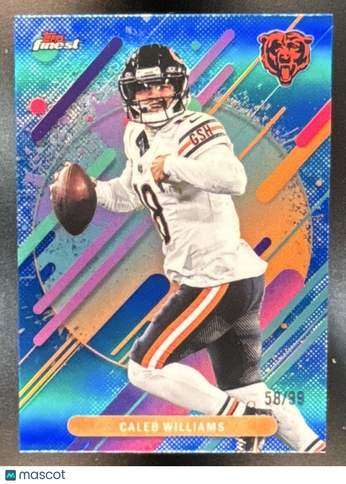 2025 Topps Finest Caleb Williams Blue Refractor /99 #228 Chicago Bears