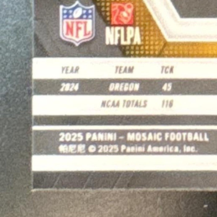 2025 Panini Mosaic Derrick Harmon Rookies Honeycomb #327 RC Pittsburgh Steelers