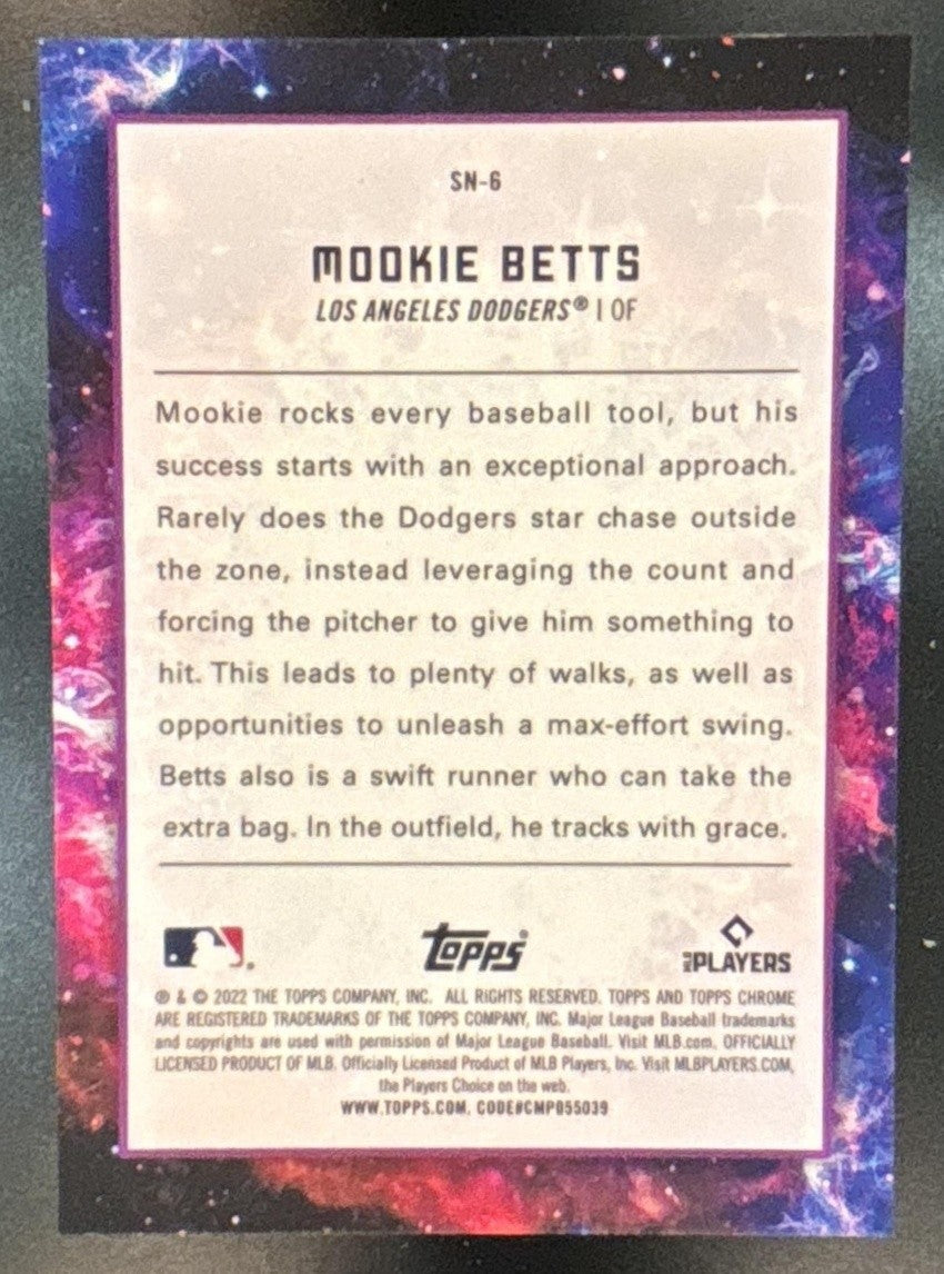 2022 Topps Cosmic Chrome Mookie Betts Supernova #SN-6 Los Angeles Dodgers