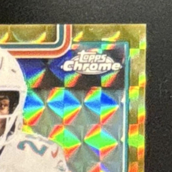 2025 Topps Chrome De'Von Achane Gold Geometric Refractor /50 #188 Miami Dolphins