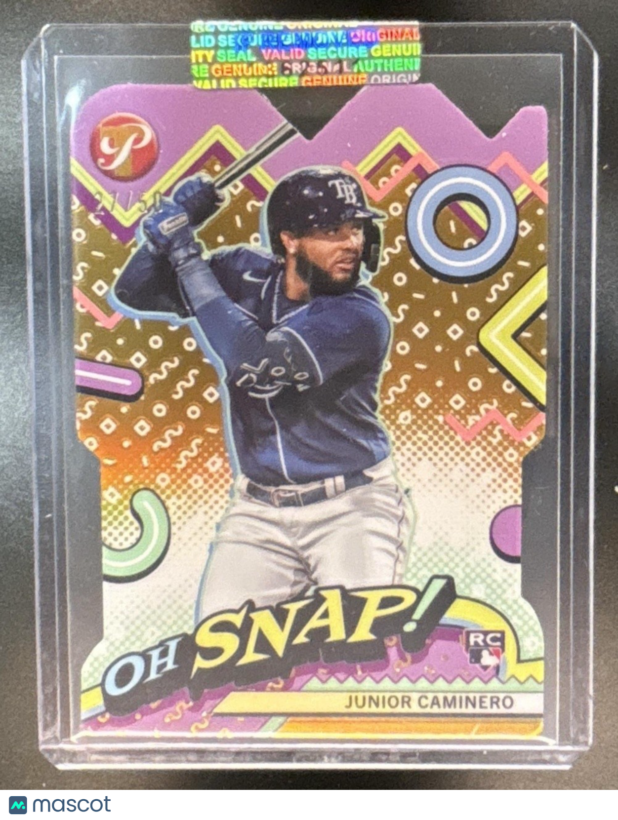 2024 Topps Pristine Junior Caminero Oh Snap! Gold Refractor /50 RC Rays