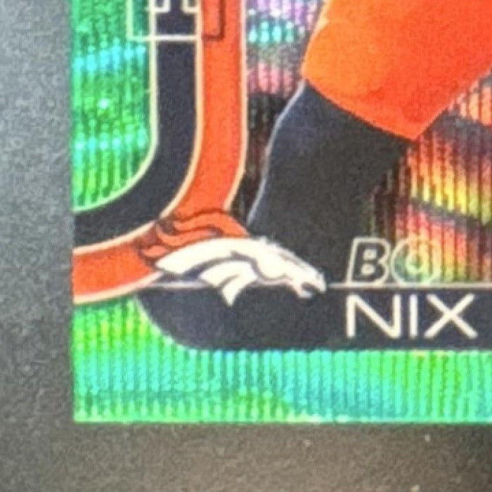 2025 Topps Chrome Bo Nix Green Wave Refractor /99 #88 Denver Broncos