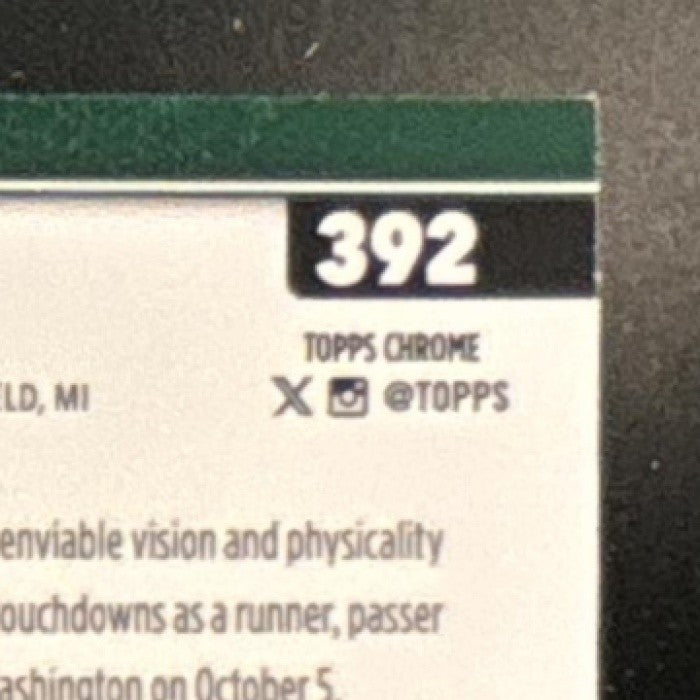 2025 Topps Chrome Donovan Edwards Green Wave Refractor /99 #392 RC New York Jets