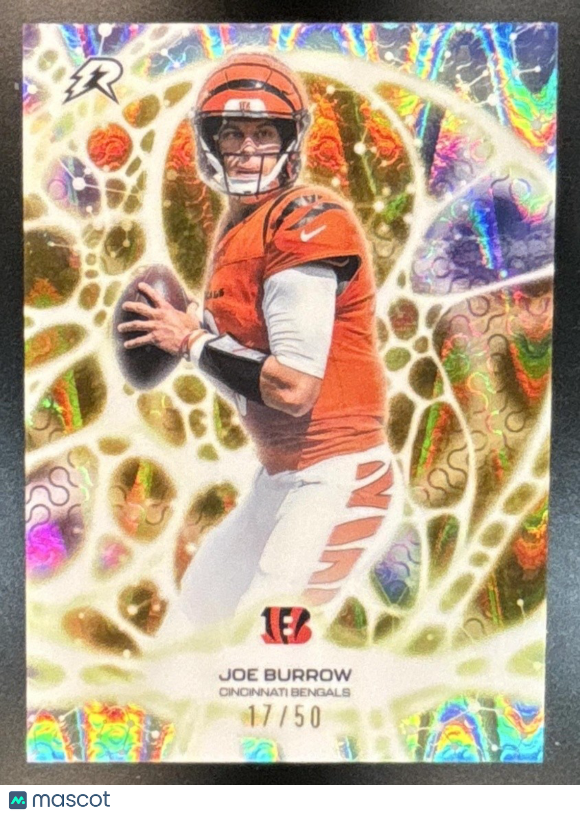 2025 Topps Resurgence Joe Burrow Protonyx Gold Power Surge Refractor /50 Bengals