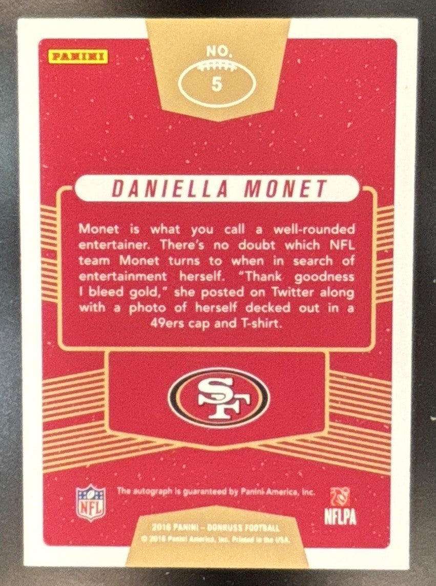 2016 Panini Donruss Daniella Monet Fans Of The Game Auto #5 San Francisco 49ers