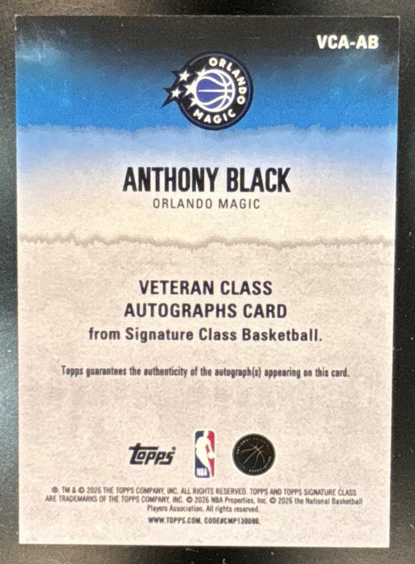 2025-26 Topps Signature Class Anthony Black Veteran Auto #VCA-AB Orlando Magic