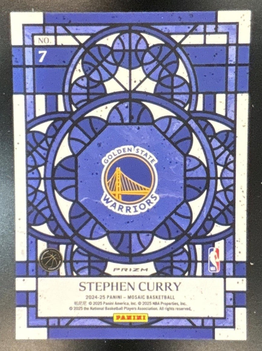 2024-25 Panini Mosaic Stephen Curry Stained Glass #7 Golden State Warriors
